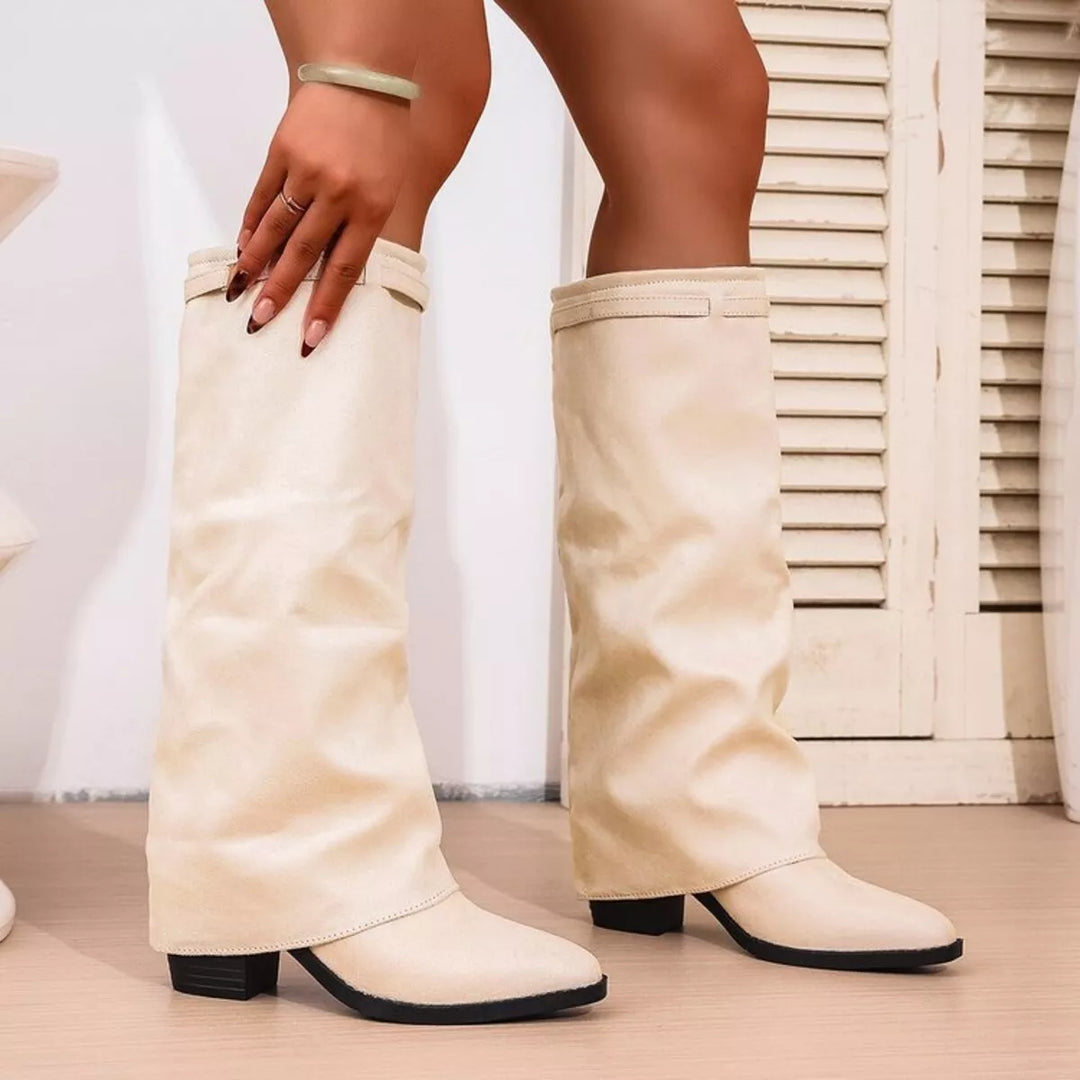 Shannon | Women's Knee High Slouch Pointed Toe Boots - Image 1