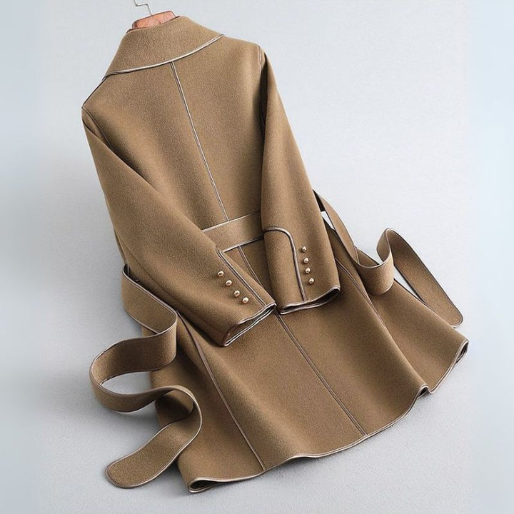 Lillie │ Women's Belted Trench Coat With Notch Lapel And Matching Bag