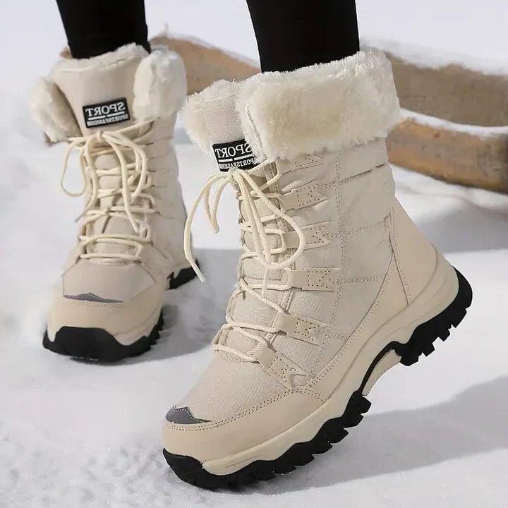 Cosy Lace-Up Winter Boots with Fur Collar and Chunky Sole
