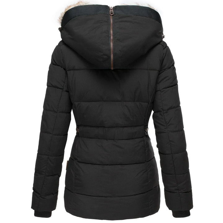 Sophia │ Women's Hooded Puffer Jacket With Faux Fur Trim For Winter
