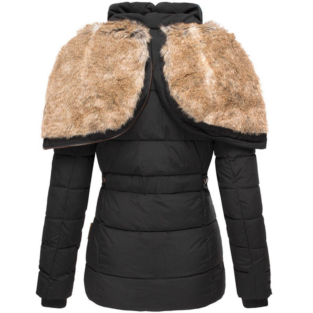 Sophia │ Women's Hooded Puffer Jacket With Faux Fur Trim For Winter