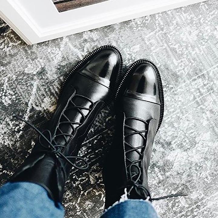 Julia │ Women's Leather Boots With Cushioned Interior And Thick Sole