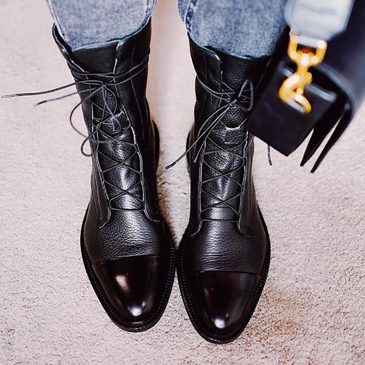 Julia │ Women's Leather Boots With Cushioned Interior And Thick Sole