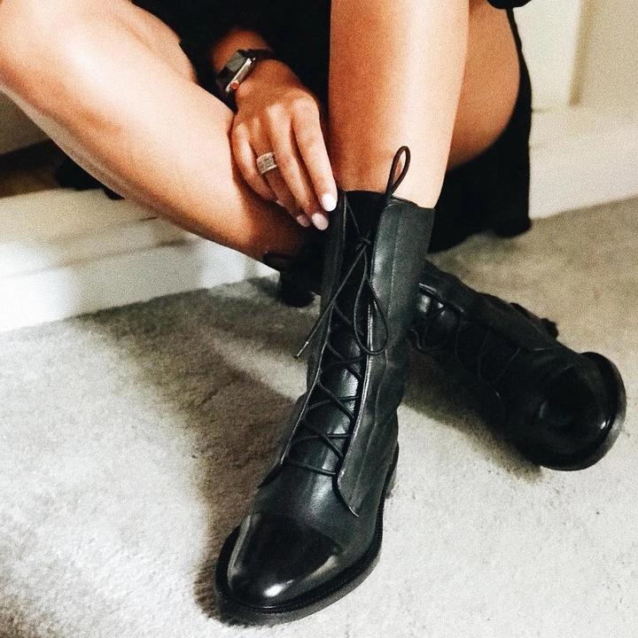 Julia │ Women's Leather Boots With Cushioned Interior And Thick Sole