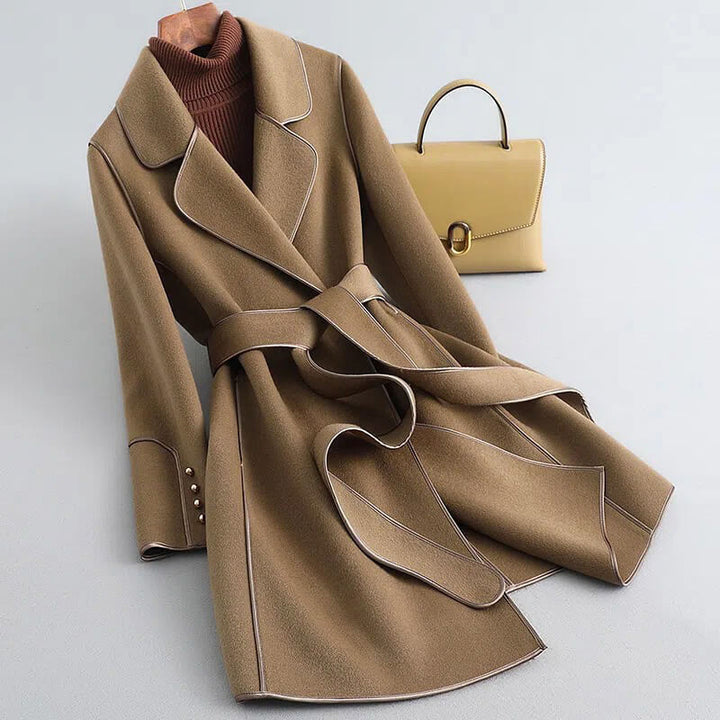 Lillie │ Women's Belted Trench Coat With Notch Lapel And Matching Bag
