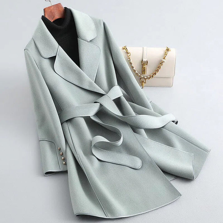 Lillie │ Women's Belted Trench Coat With Notch Lapel And Matching Bag
