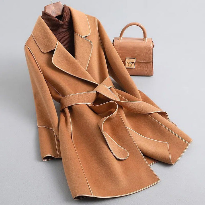 Lillie │ Women's Belted Trench Coat With Notch Lapel And Matching Bag