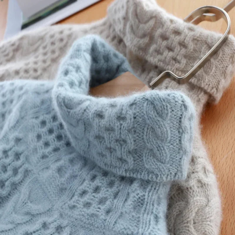 Anna │ Women's Cable Knit Turtleneck Sweater For Winter