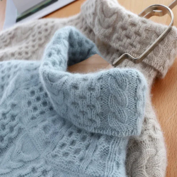 Anna │ Women's Cable Knit Turtleneck Sweater For Winter