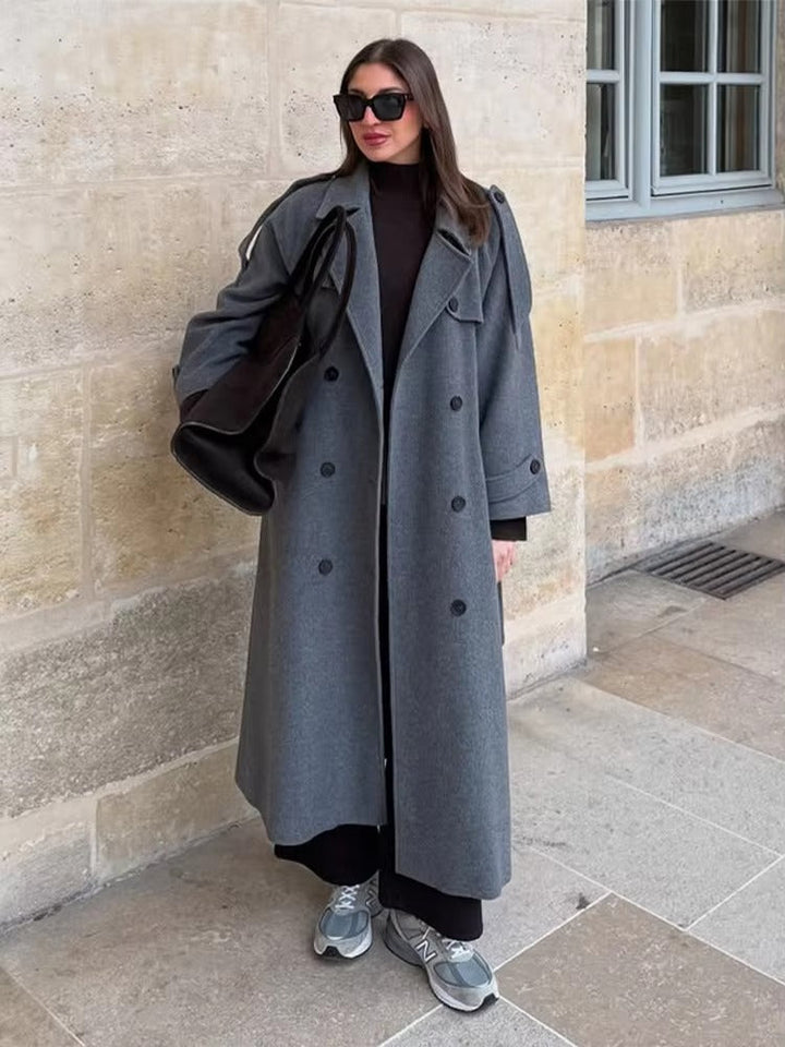 Joan │ Women's Long Belted Button Front Trench Coat For Winter