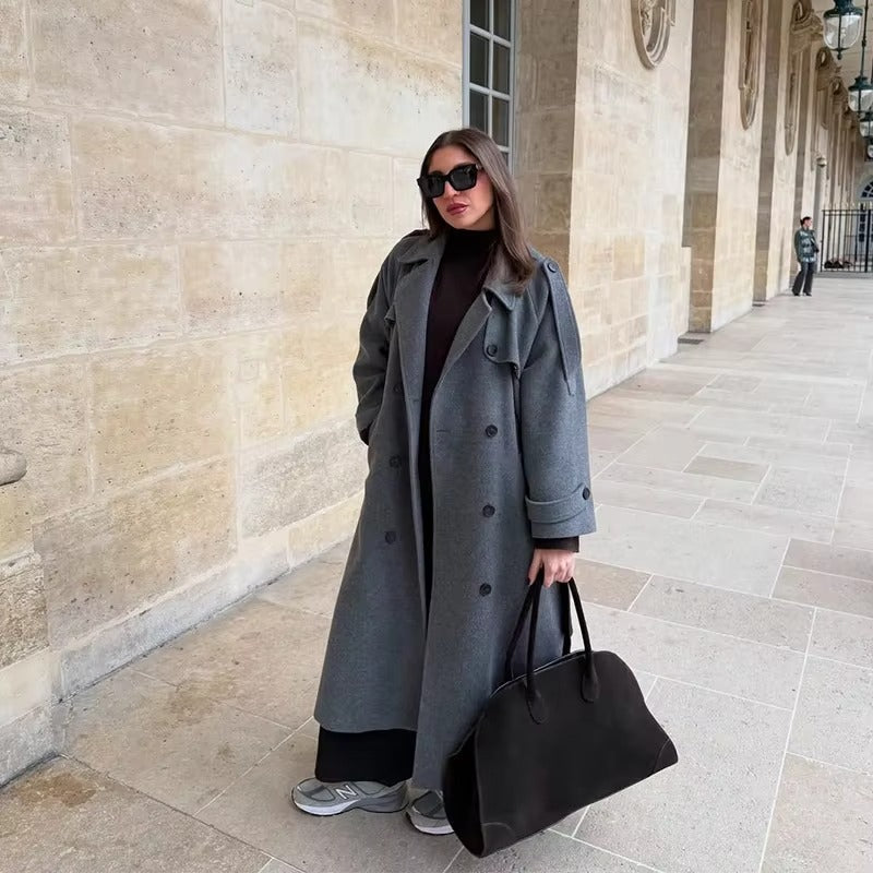 Joan │ Women's Long Belted Button Front Trench Coat For Winter
