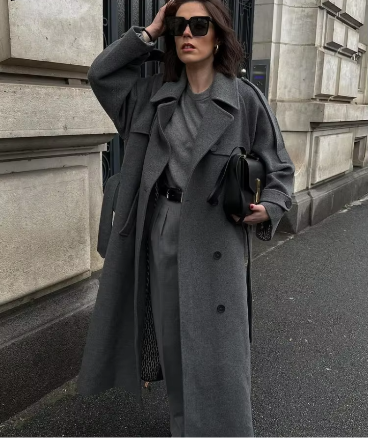 Joan │ Women's Long Belted Button Front Trench Coat For Winter