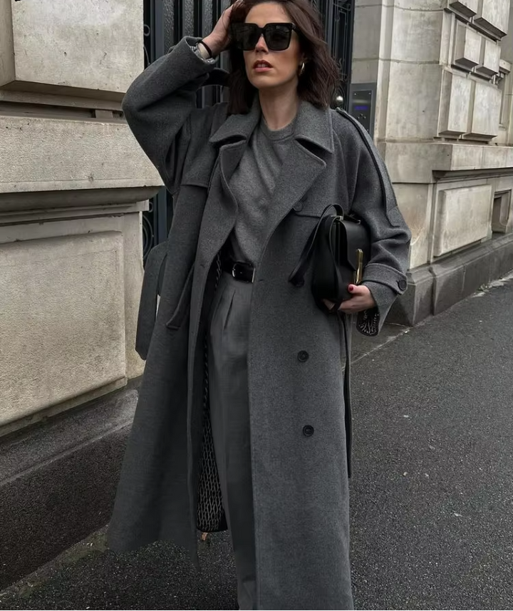 Joan │ Women's Long Belted Button Front Trench Coat For Winter
