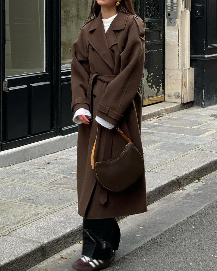 Joan │ Women's Long Belted Button Front Trench Coat For Winter