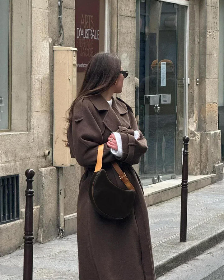 Joan │ Women's Long Belted Button Front Trench Coat For Winter