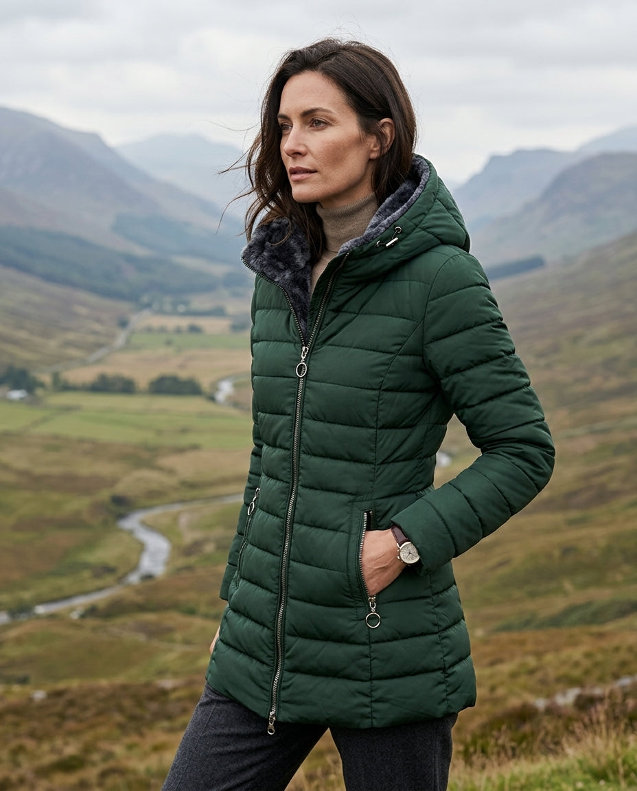 Lillian │ Women's Tailored Puffer Jacket With Zipper Closure And Pockets