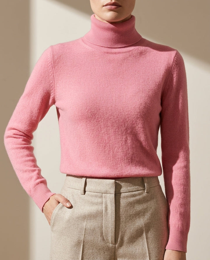 Winifred │ Women's Fold Over Collar Long Sleeve Turtleneck Sweater