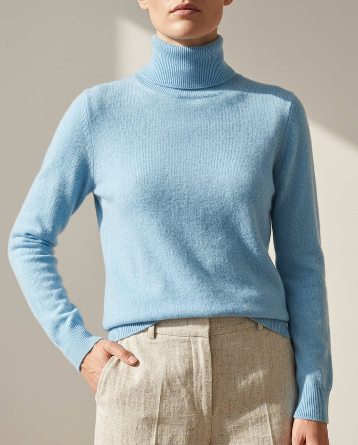 Winifred │ Women's Fold Over Collar Long Sleeve Turtleneck Sweater