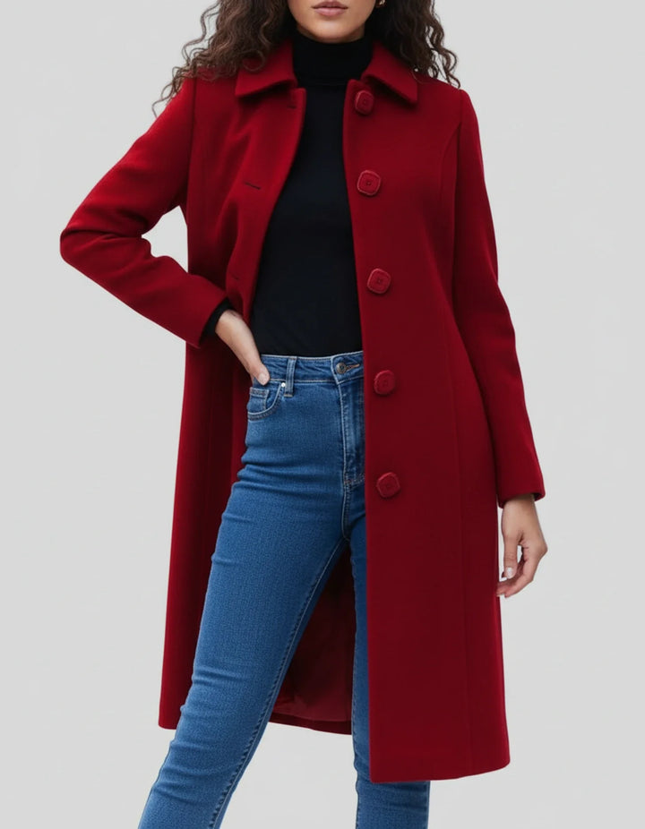 Winifred │ Women's Single-Breasted Fit And Flare Trench Coat With Collar