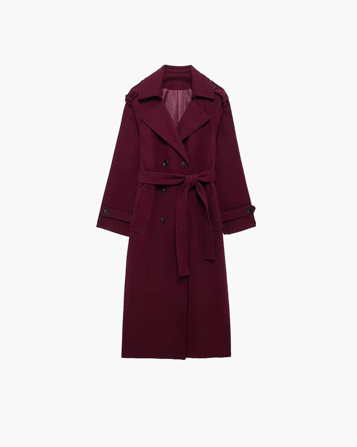 Joan │ Women's Long Belted Button Front Trench Coat For Winter