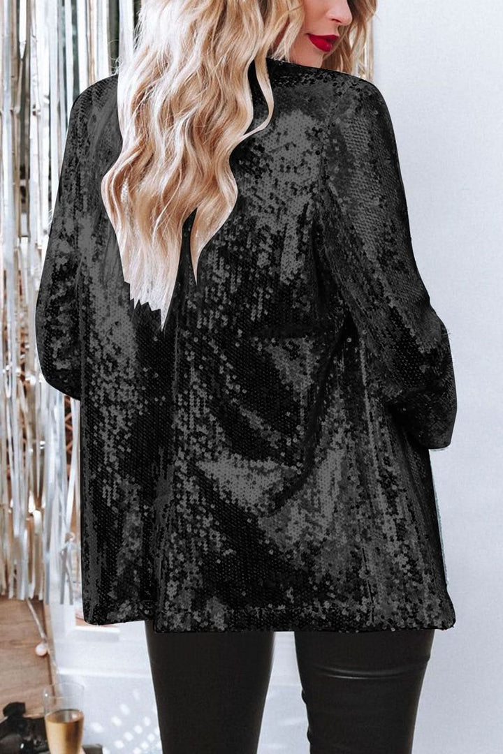 Ivy │ Women's Sequin Blazer With Front Button Closure