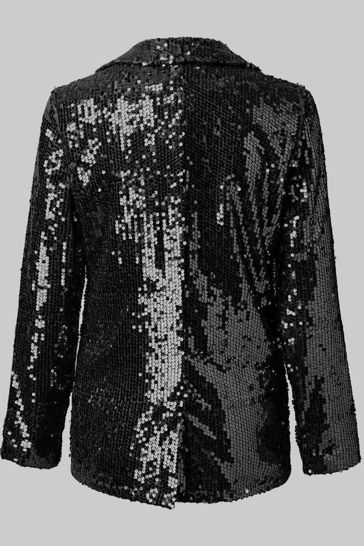 Ivy │ Women's Sequin Blazer With Front Button Closure