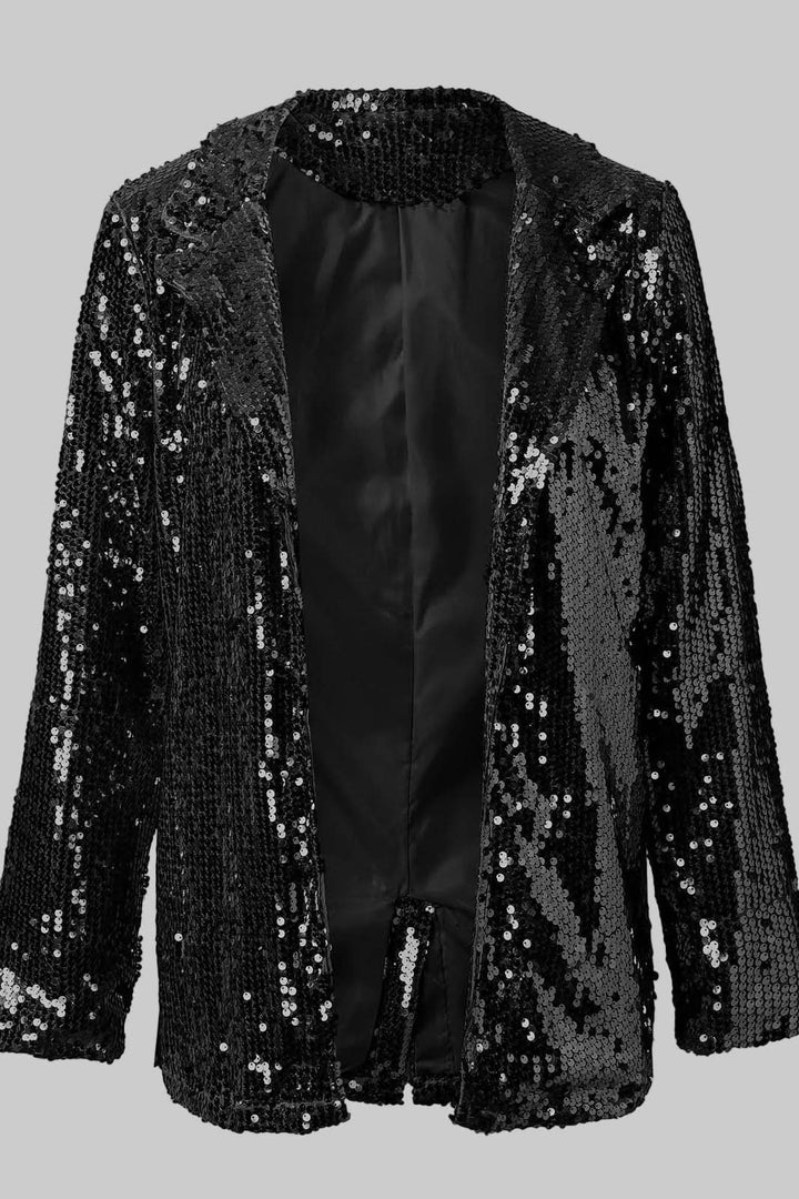 Ivy │ Women's Sequin Blazer With Front Button Closure